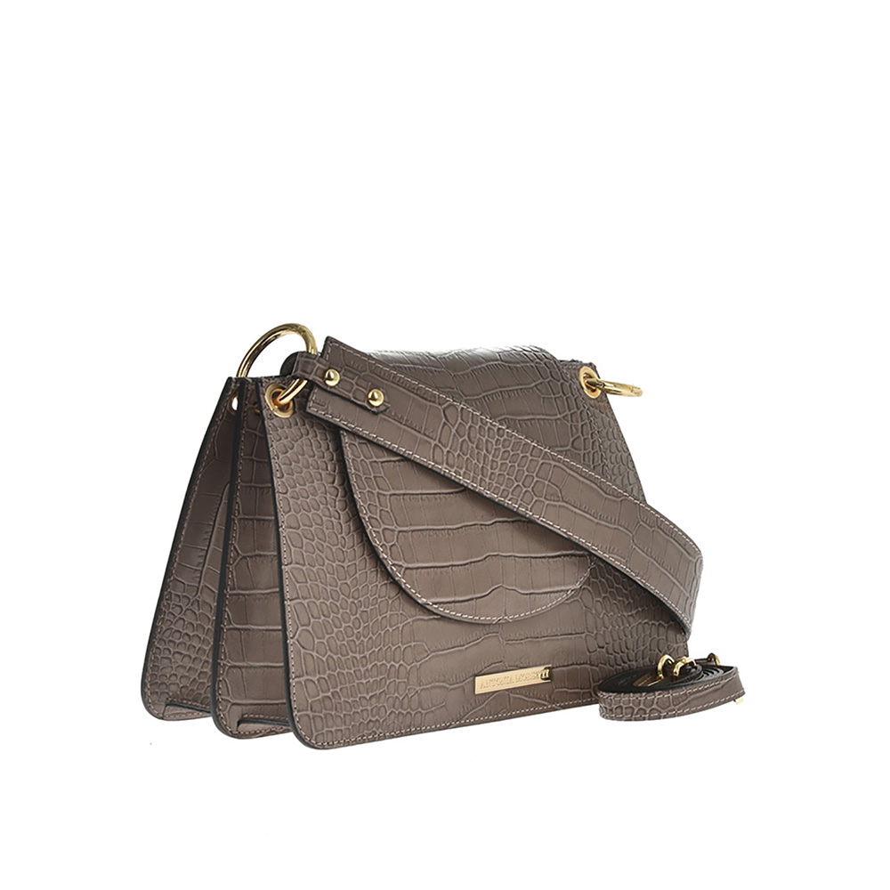 Geanta de umar din piele naturala Antonia Moretti AM0801, Grej, #2, Bagsy