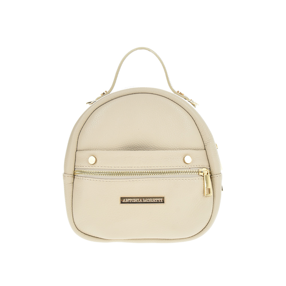 Rucsac dama din piele naturala Antonia Moretti AM0824, Bej, #1, Bagsy