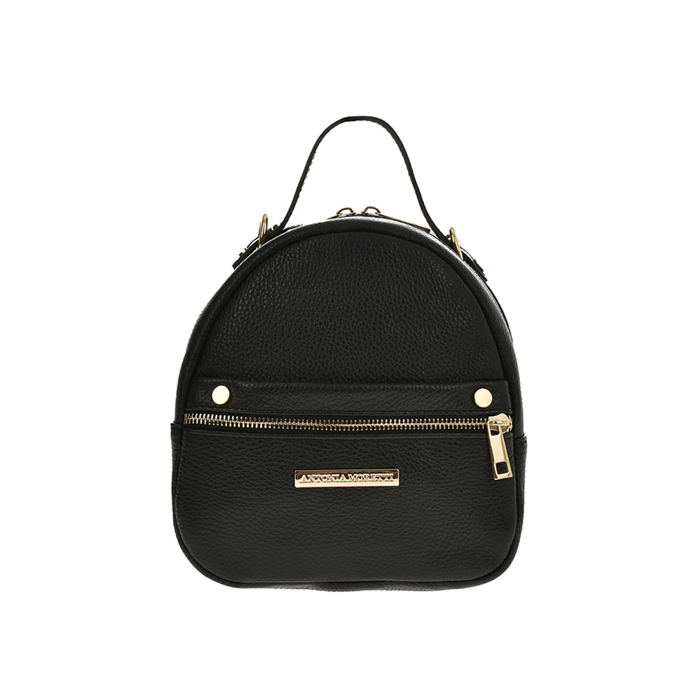 Rucsac dama din piele naturala Antonia Moretti AM0824, Negru, #1, Bagsy