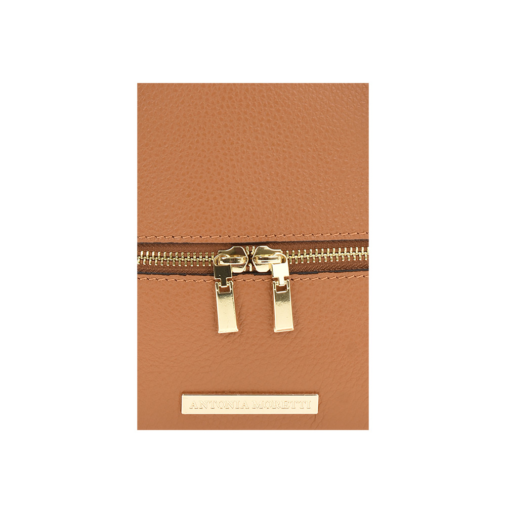 Rucsac dama din piele naturala Antonia Moretti AM0874,  Cognac, #4, Bagsy