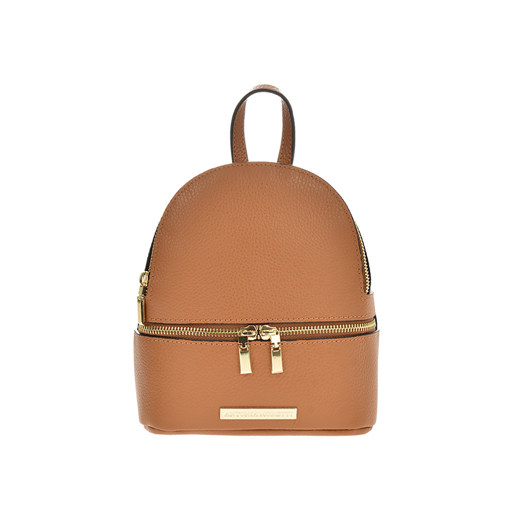 Rucsac dama din piele naturala Antonia Moretti AM0874,  Cognac, #1, Bagsy