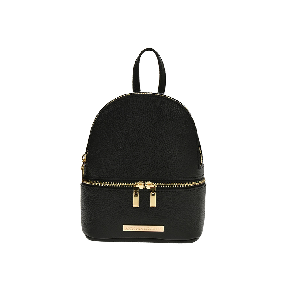 Rucsac dama din piele naturala Antonia Moretti AM0874, Negru, #1, Bagsy