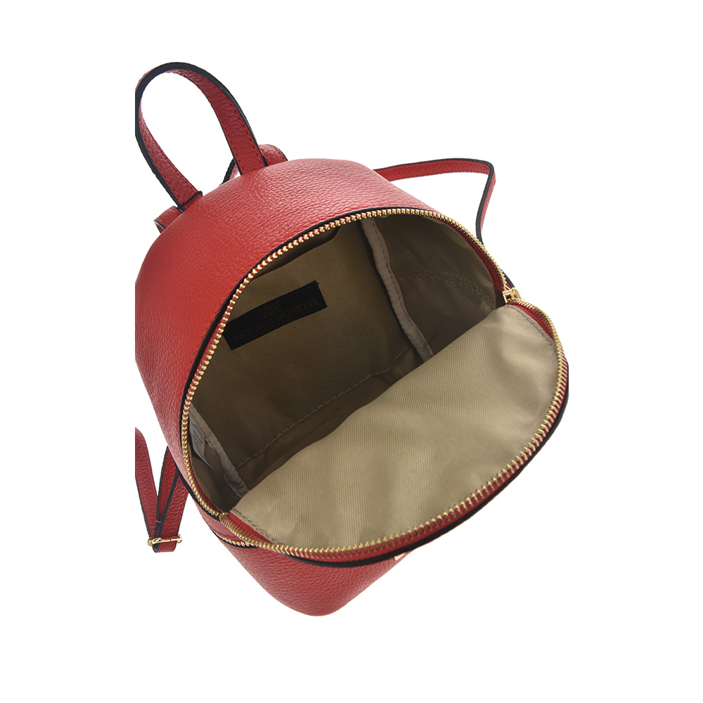 Rucsac dama din piele naturala Antonia Moretti AM0874, Rosu, #5, Bagsy