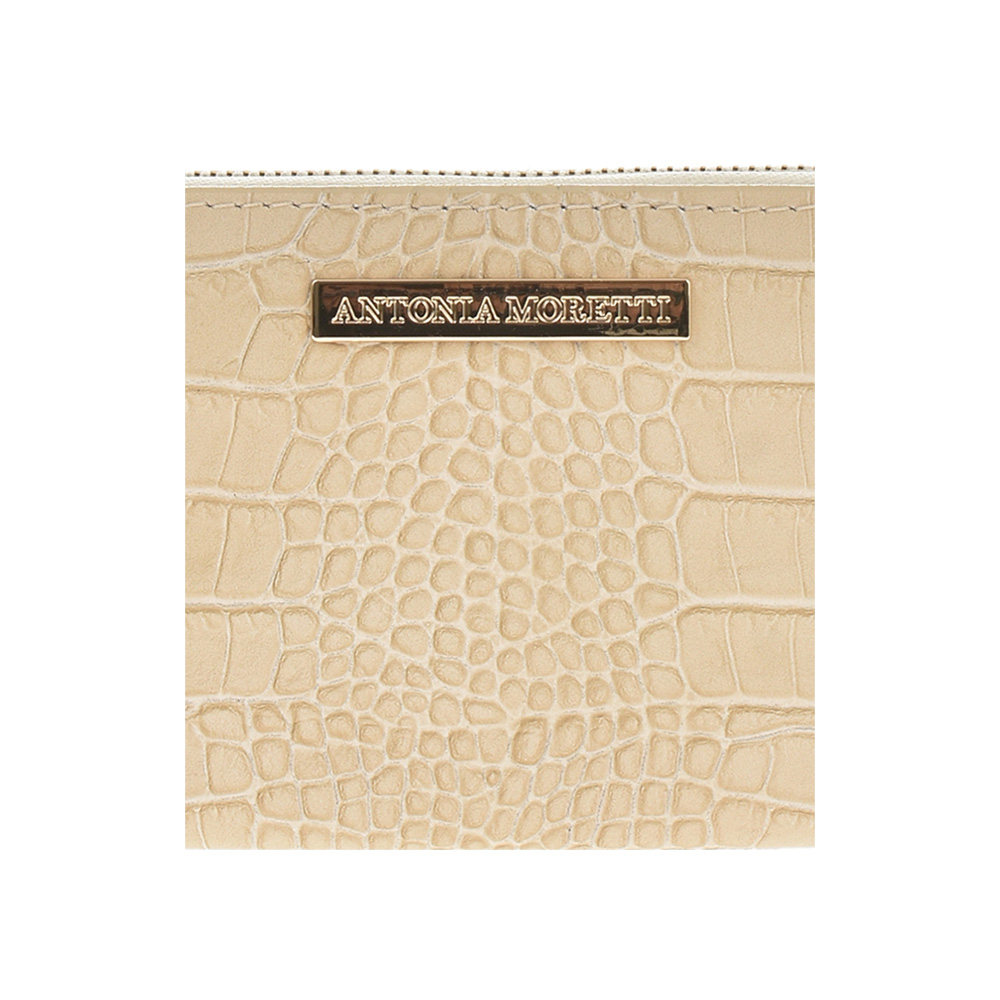 Portofel dama din piele naturala Antonia Moretti AM0877, Bej, #4, Bagsy