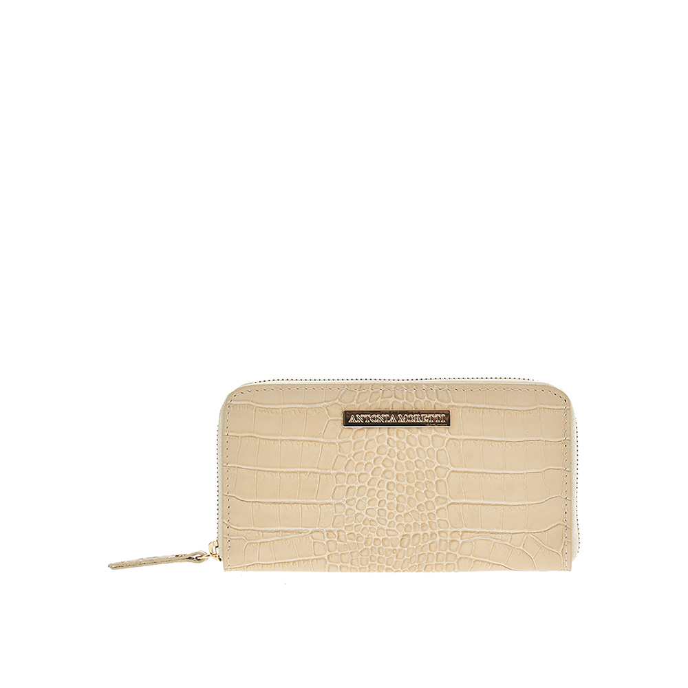 Portofel dama din piele naturala Antonia Moretti AM0877, Bej, #1, Bagsy