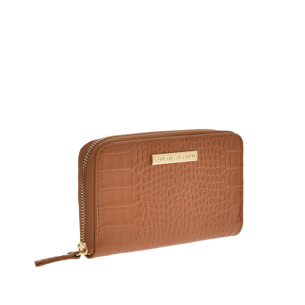 Portofel dama din piele naturala Antonia Moretti AM0877, Cognac, #2, Bagsy