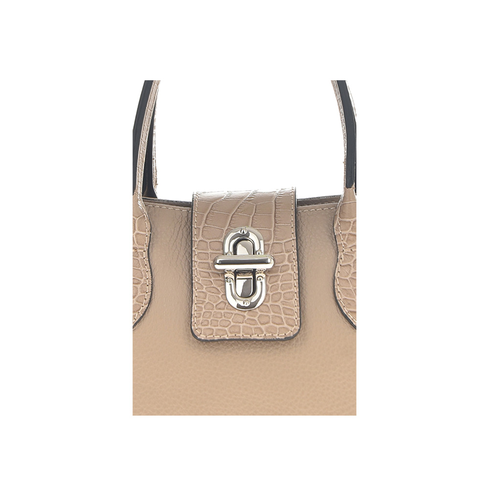 Geanta de mana din piele naturala Antonia Moretti AM0881, Grej, #4, Bagsy