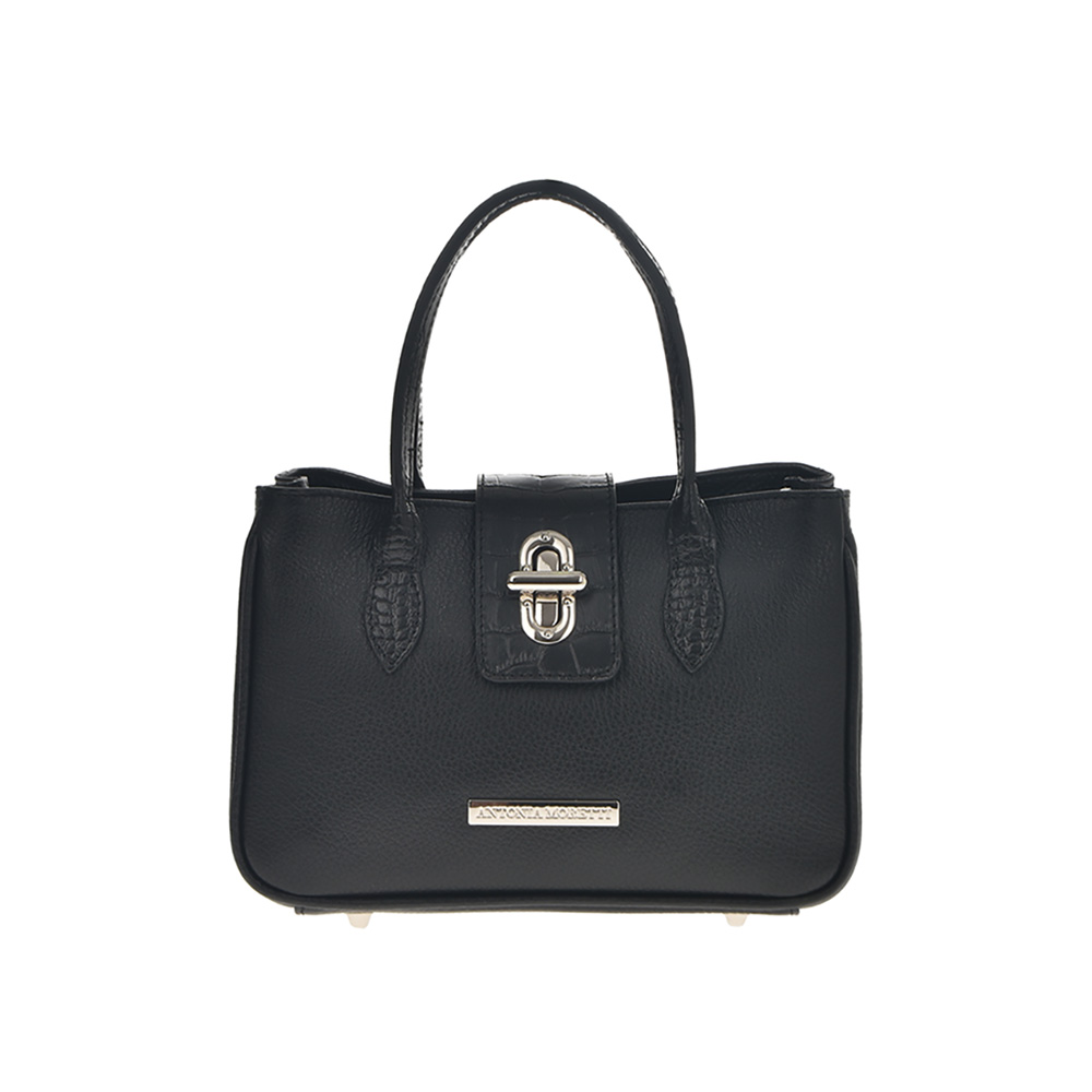 Geanta de mana din piele naturala Antonia Moretti AM0881, Negru, #1, Bagsy