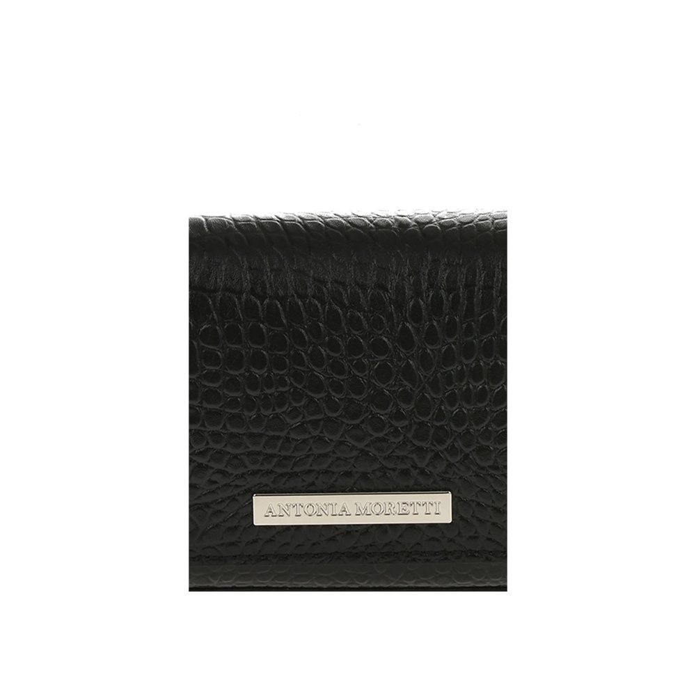 Geanta de umar din piele naturala Antonia Moretti AM0883, Negru, #4, Bagsy