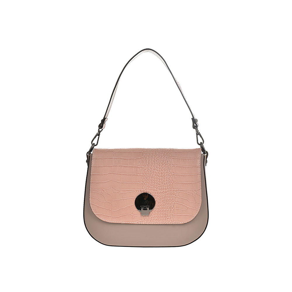 Geanta dama din piele naturala Antonia Moretti AM0884, Roz Prafuit, #1, Bagsy