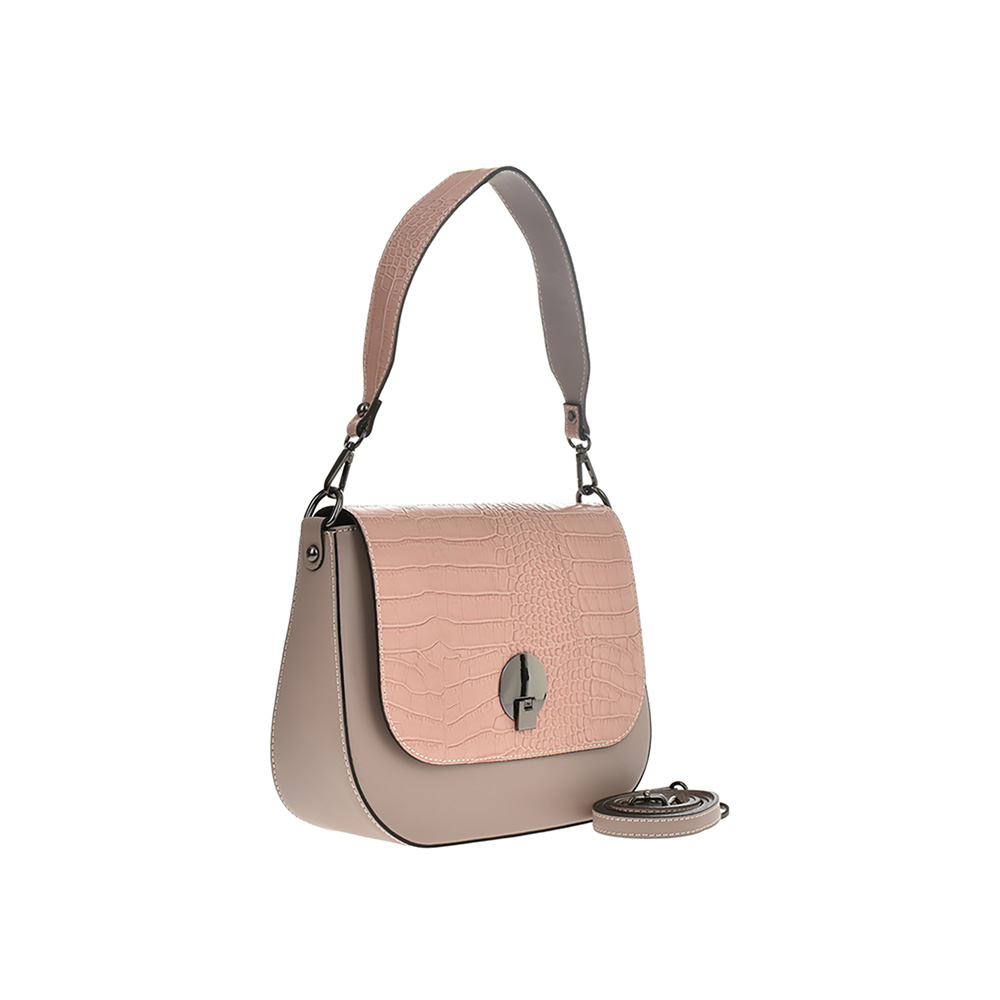 Geanta dama din piele naturala Antonia Moretti AM0884, Roz Prafuit, #2, Bagsy