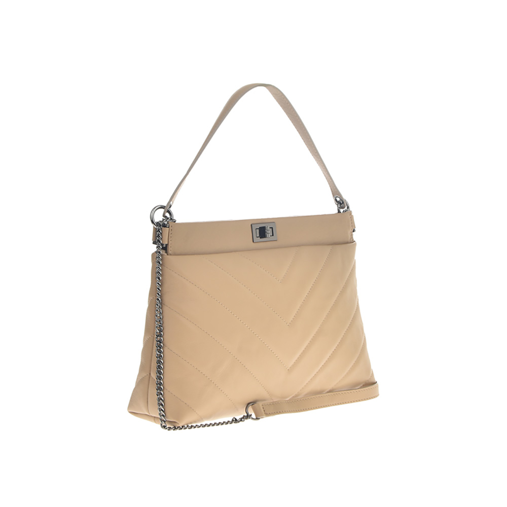 Geanta de umar din piele naturala Antonia Moretti AM0886, Grej, #2, Bagsy