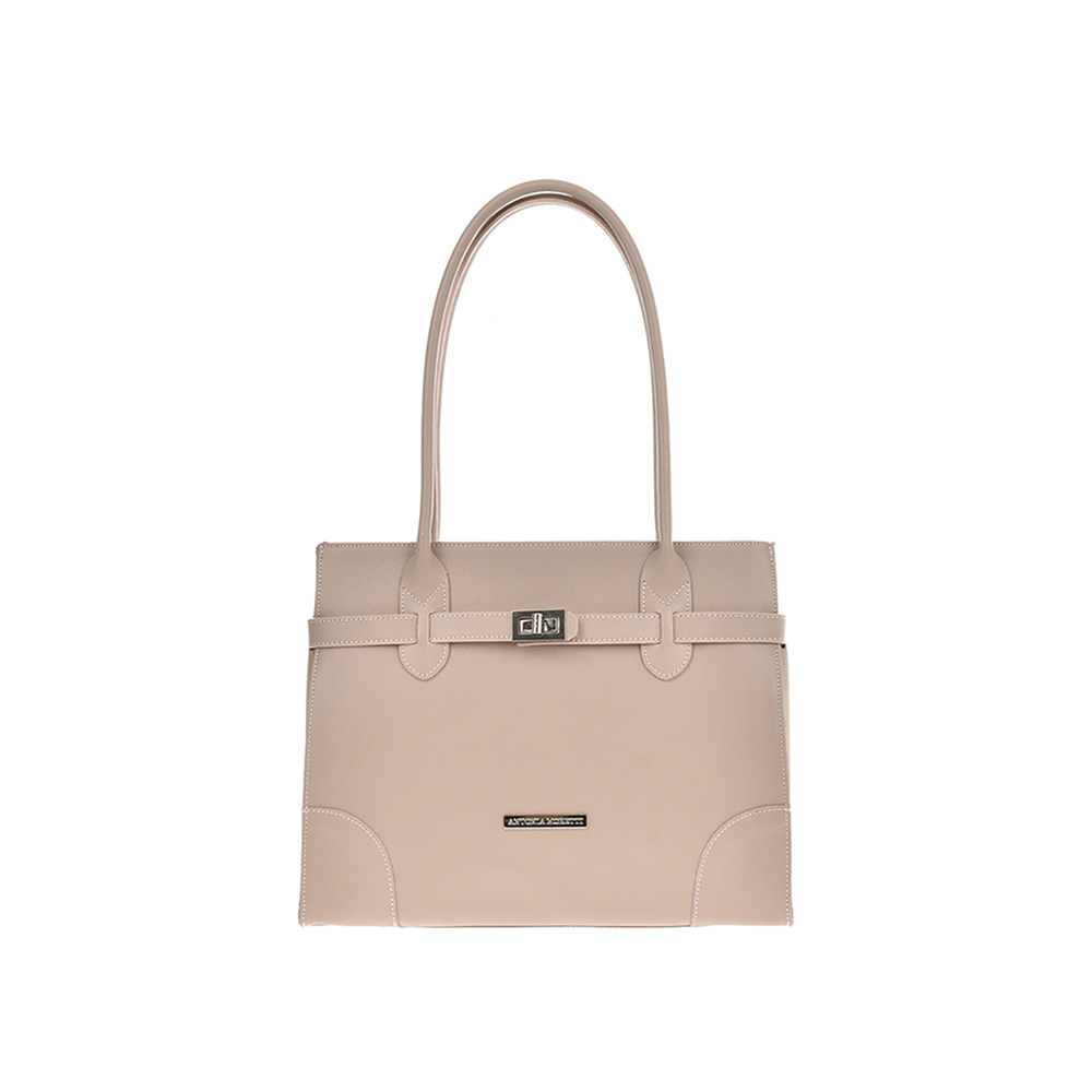 Geanta dama din piele naturala Antonia Moretti AM0895, Roz prafuit, #1, Bagsy