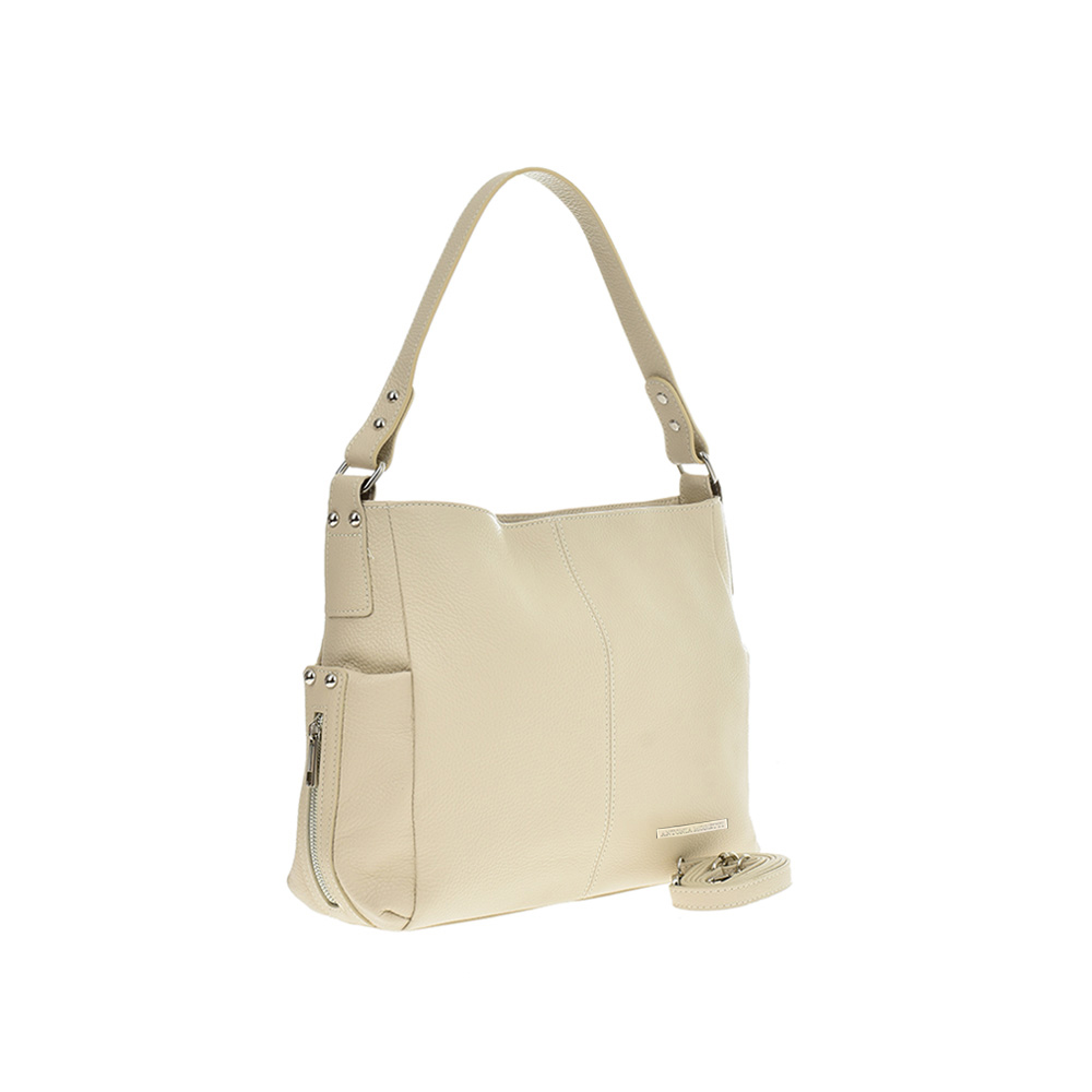 Geanta hobo din piele naturala Antonia Moretti AM0900, Beige, #2, Bagsy