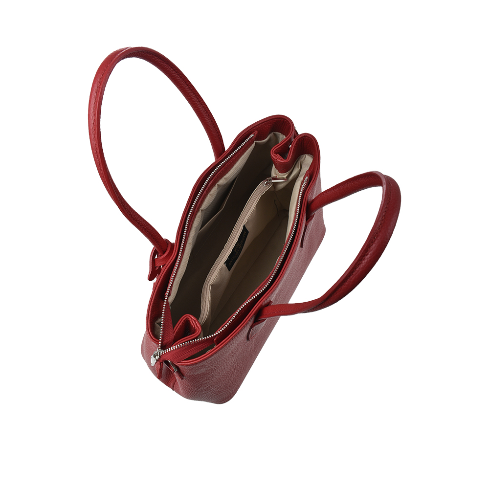 Geanta dama din piele naturala Antonia Moretti AM0918, Rosu, #4, Bagsy