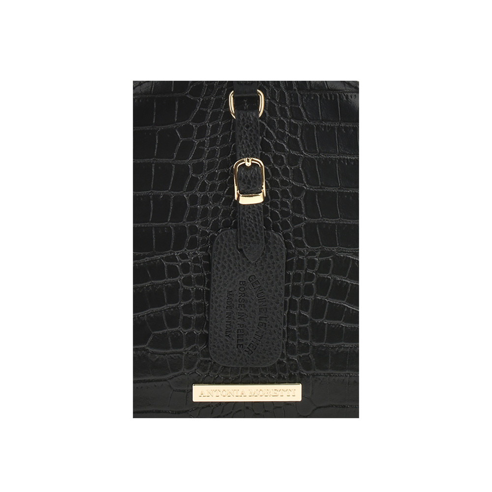 Geanta de umar din piele naturala Antonia Moretti AM0967, Negru, #4, Bagsy