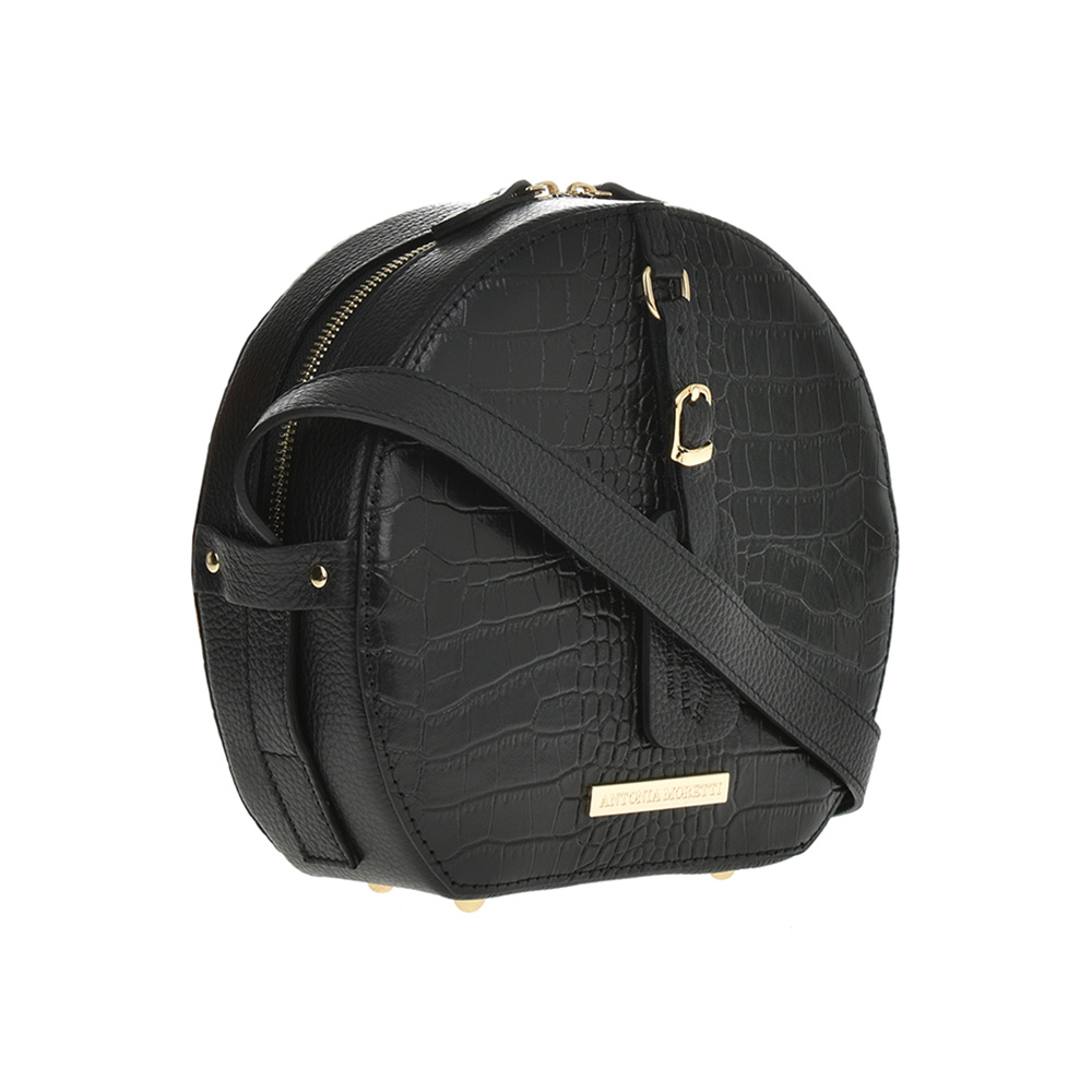Geanta de umar din piele naturala Antonia Moretti AM0967, Negru, #2, Bagsy
