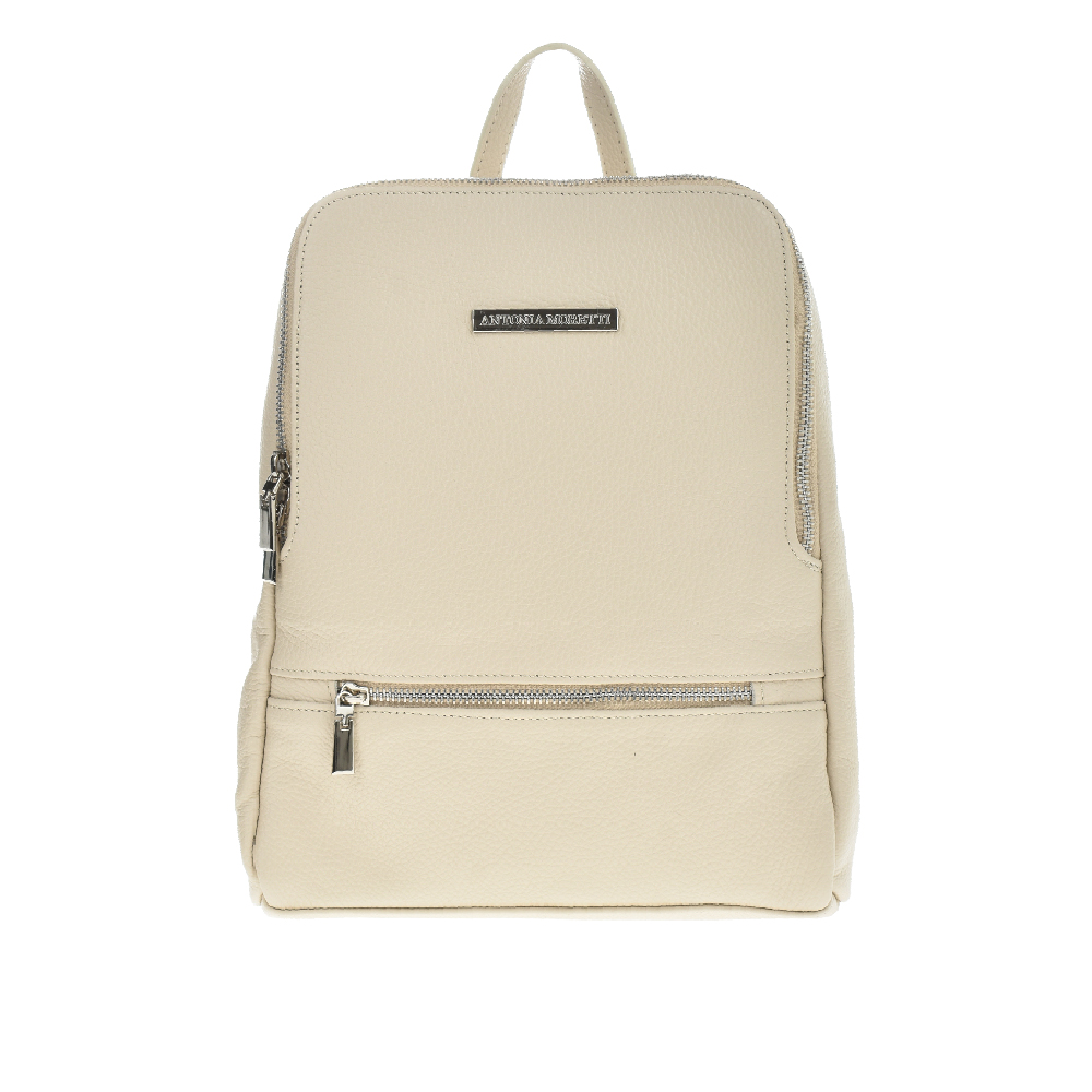 Rucsac dama din piele naturala Antonia Moretti AM1014, Bej, #1, Bagsy