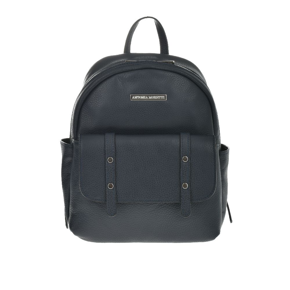 Rucsac dama din piele naturala Antonia Moretti AM1017, Albastru, #1, Bagsy