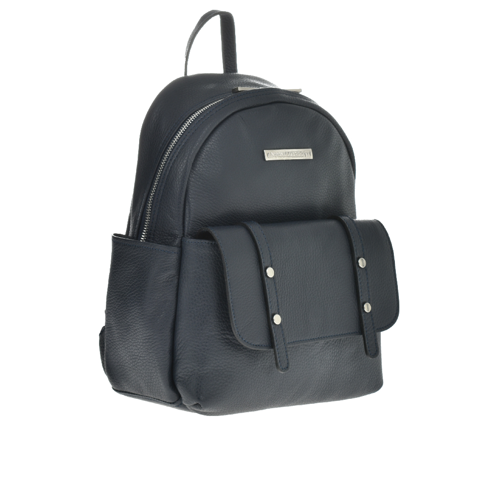 Rucsac dama din piele naturala Antonia Moretti AM1017, Albastru, #2, Bagsy