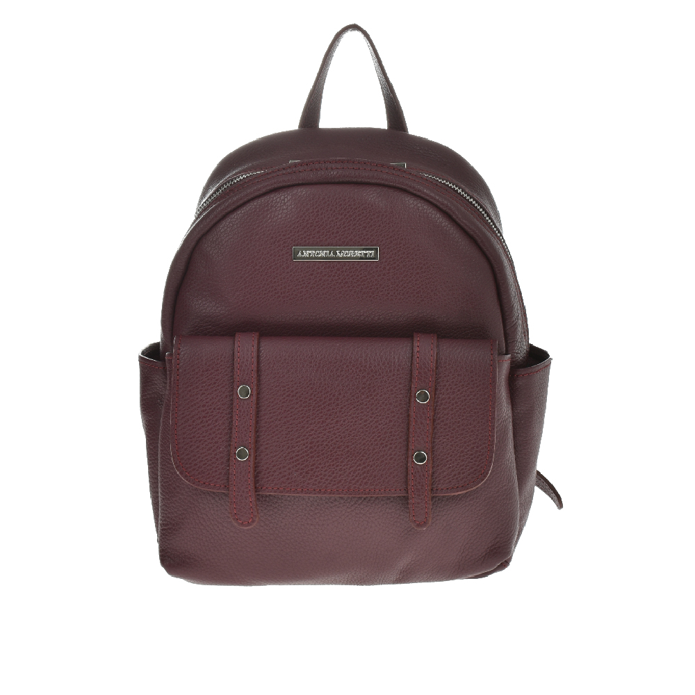 Rucsac dama din piele naturala Antonia Moretti AM1017, Visiniu, #1, Bagsy