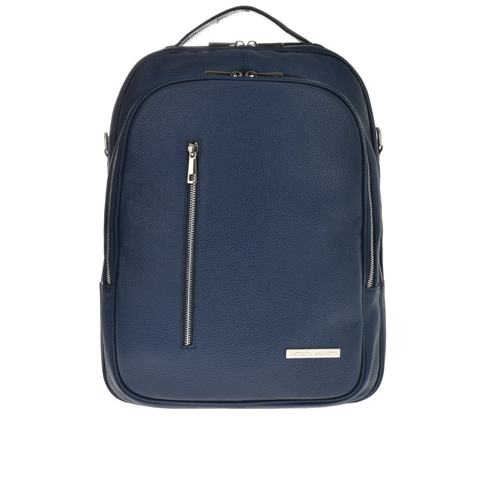 Rucsac dama din piele naturala Antonia Moretti AM1019, Albastru, #1, Bagsy