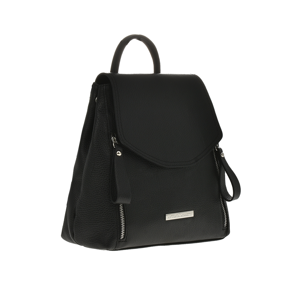 Rucsac dama din piele naturala Antonia Moretti AM1024, Negru, Nr. 2, Bagsy