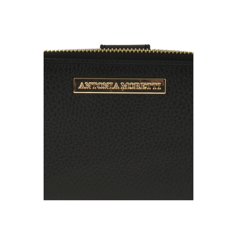 Portofel dama din piele naturala Antonia Moretti AM1052, Negru, #4, Bagsy