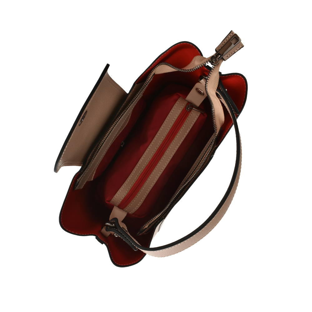 Geanta dama din piele naturala Antonia Moretti AM1054, Roz prafuit, #4, Bagsy