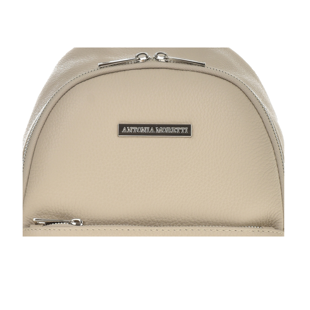 Rucsac dama din piele naturala Antonia Moretti AM1056, Bej, #5, Bagsy