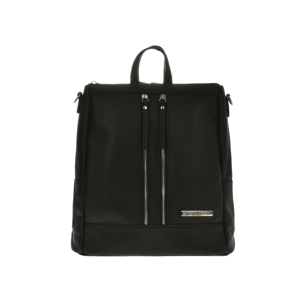 Rucsac dama din piele naturala Antonia Moretti AM1099, Negru, #1, Bagsy