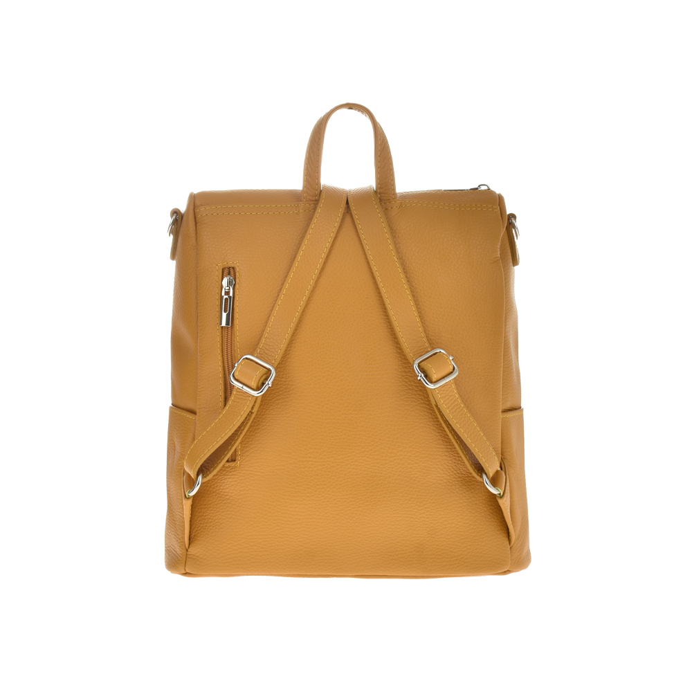 Rucsac dama din piele naturala Antonia Moretti AM1099, Galben mustar, #4, Bagsy