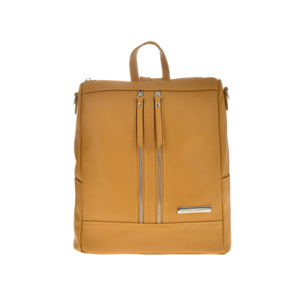 Rucsac dama din piele naturala Antonia Moretti AM1099, Galben mustar, #1, Bagsy