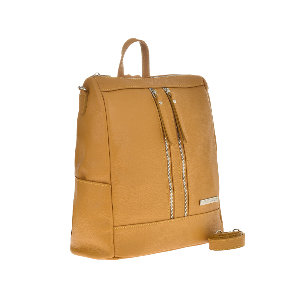 Rucsac dama din piele naturala Antonia Moretti AM1099, Galben mustar, #2, Bagsy