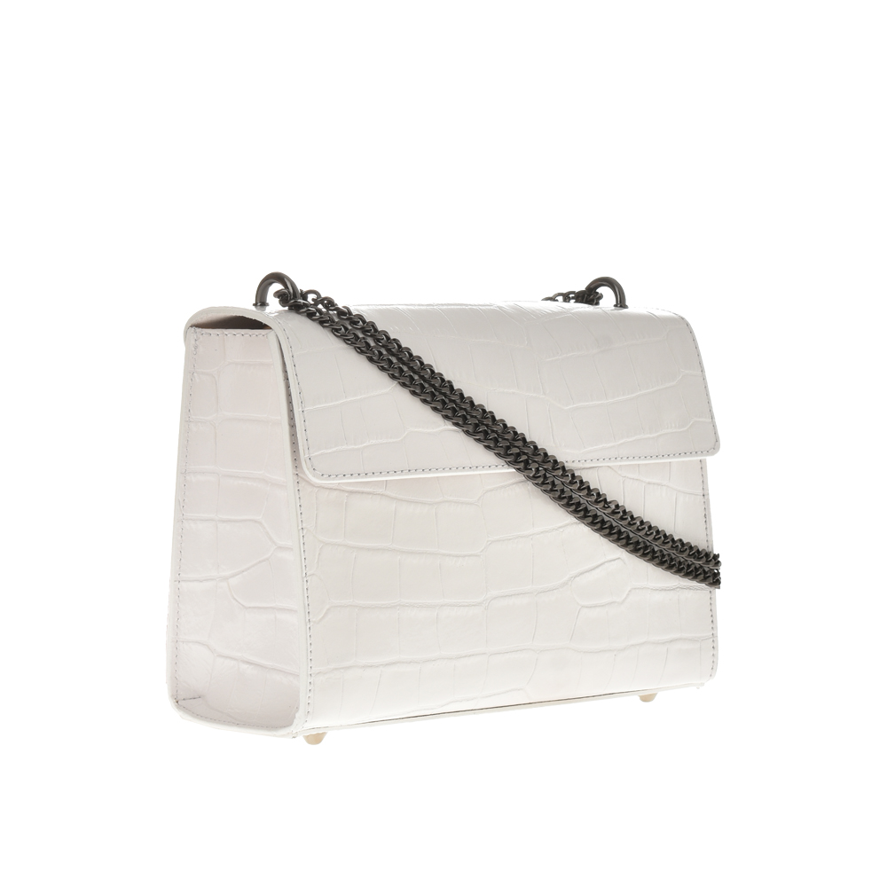 Geana de umar din piele naturala Antonia Moretti AM1103, Alb, #2, Bagsy