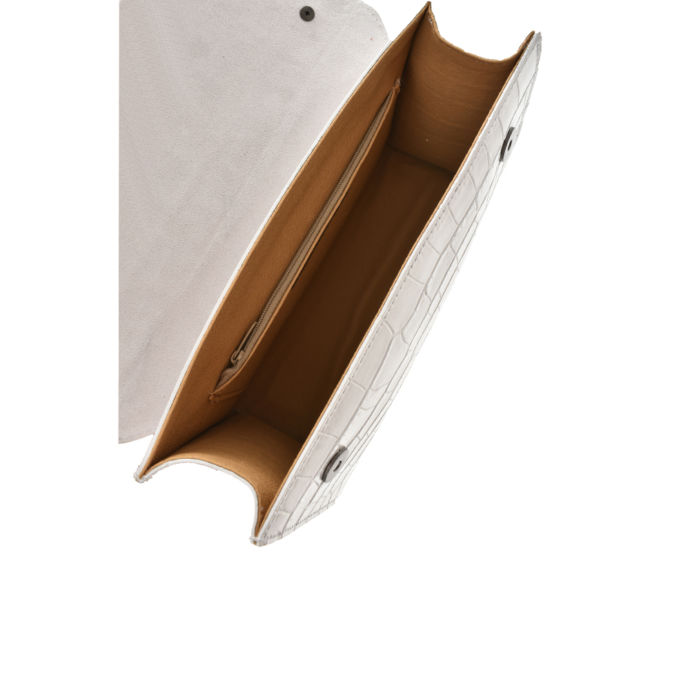 Geana de umar din piele naturala Antonia Moretti AM1103, Alb, #4, Bagsy