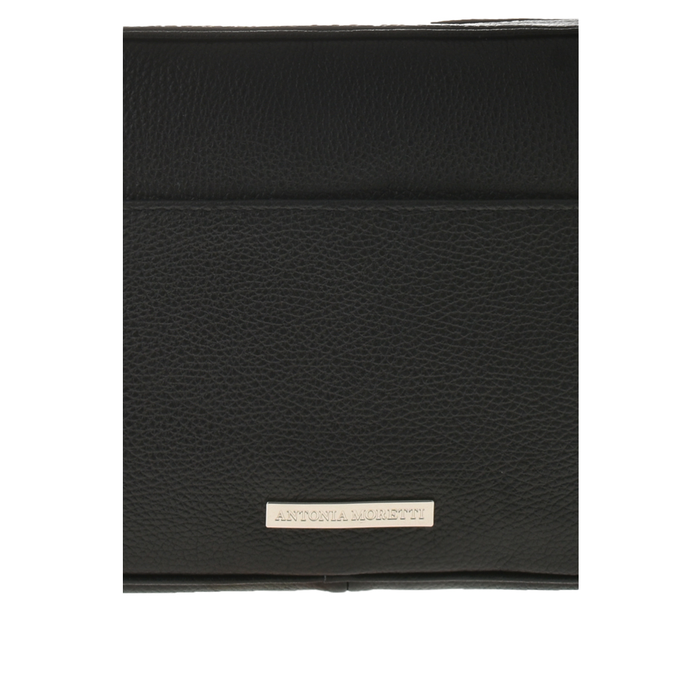 Geanta de umar din piele naturala Antonia Moretti AM1104, Negru, #5, Bagsy