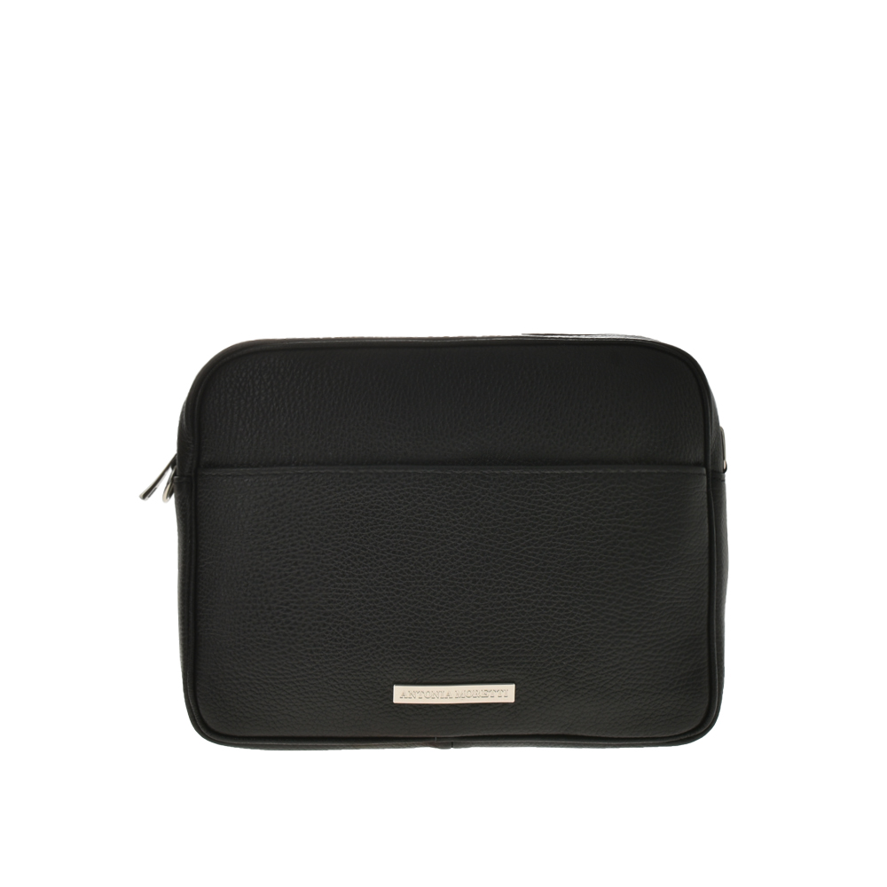 Geanta de umar din piele naturala Antonia Moretti AM1104, Negru, #1, Bagsy