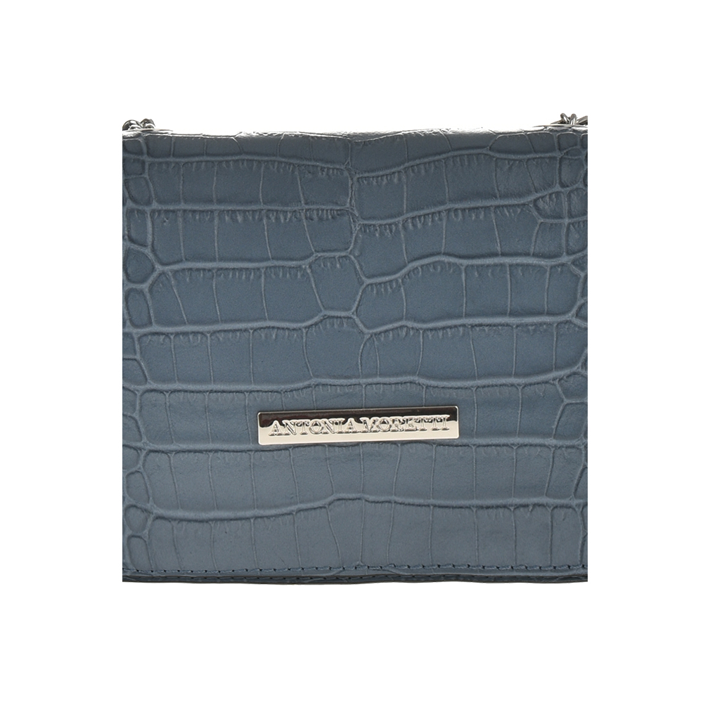 Geanta de umar din piele naturala Antonia Moretti AM1115, Albastru, #5, Bagsy