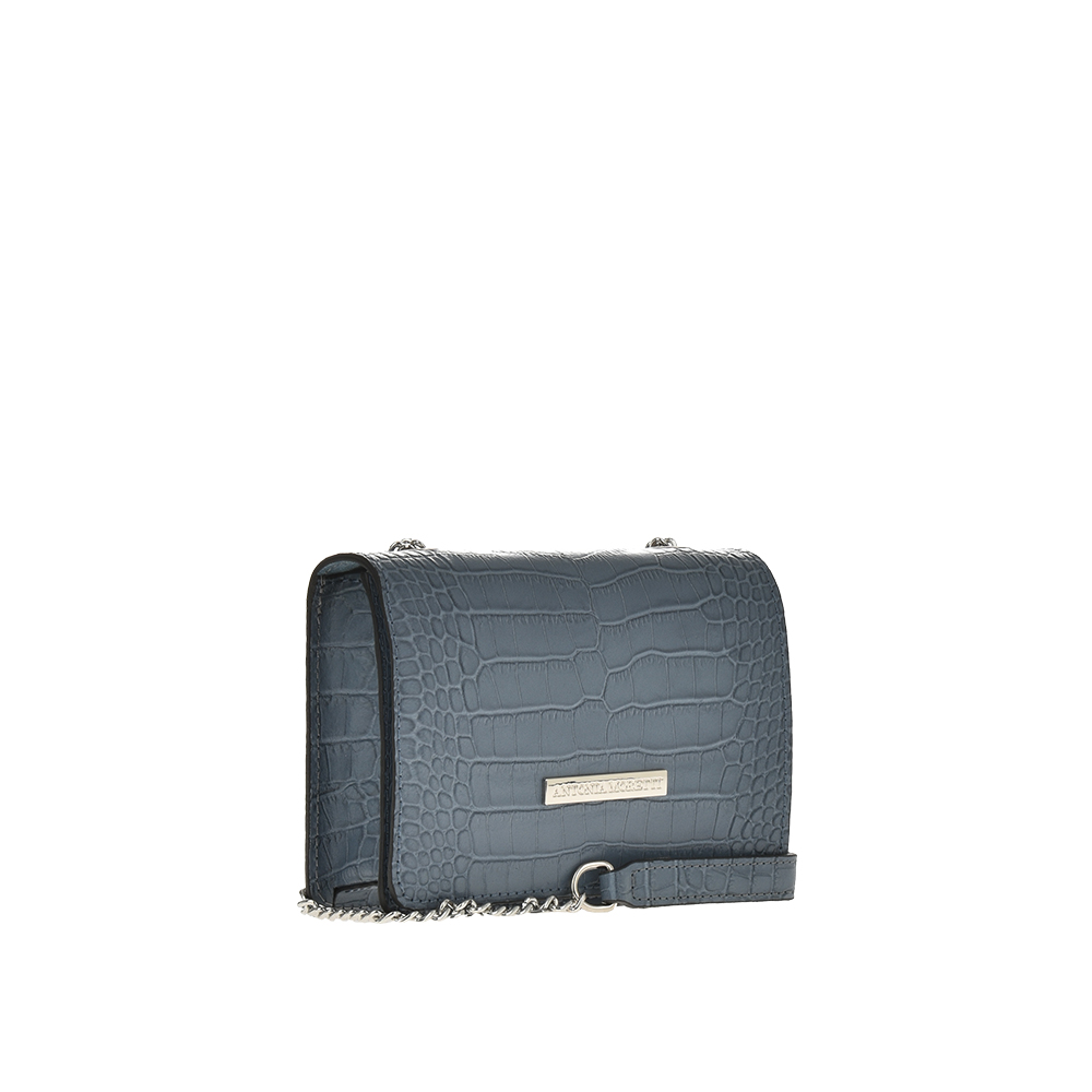 Geanta de umar din piele naturala Antonia Moretti AM1115, Albastru, #2, Bagsy