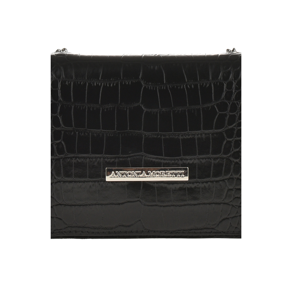 Geanta de umar din piele naturala Antonia Moretti AM1115, Negru, #5, Bagsy