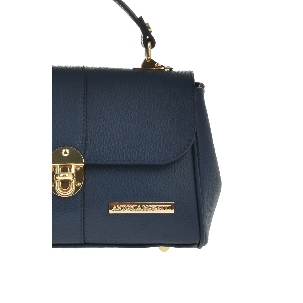 Geanta de mana din piele naturala Antonia Moretti AM1120, Albastru, #5, Bagsy