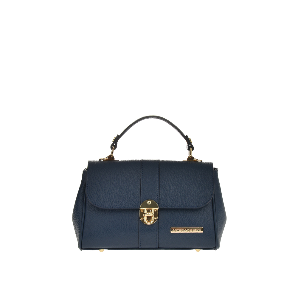 Geanta de mana din piele naturala Antonia Moretti AM1120, Albastru, #1, Bagsy