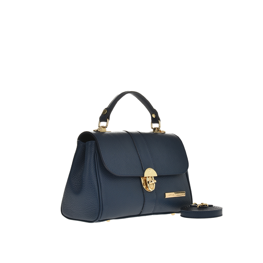 Geanta de mana din piele naturala Antonia Moretti AM1120, Albastru, #2, Bagsy