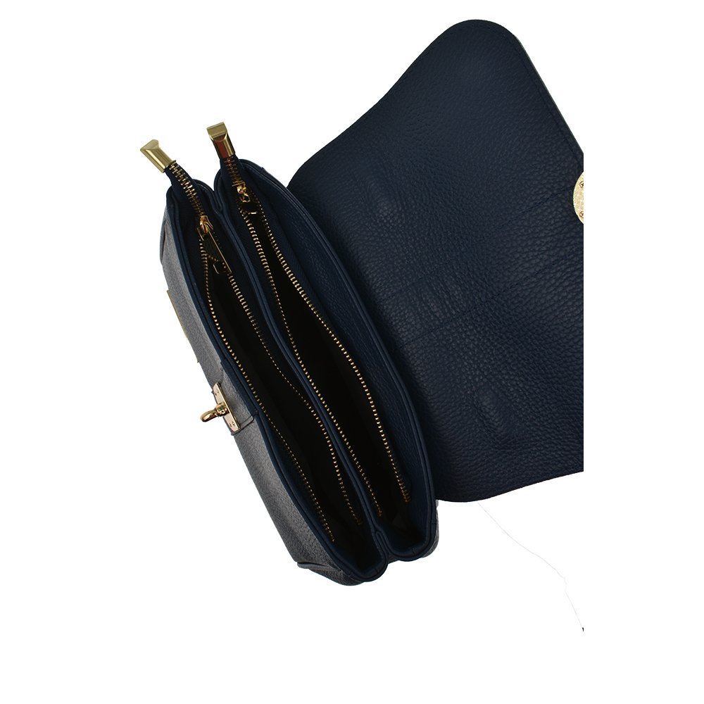 Geanta de mana din piele naturala Antonia Moretti AM1120, Albastru, #4, Bagsy