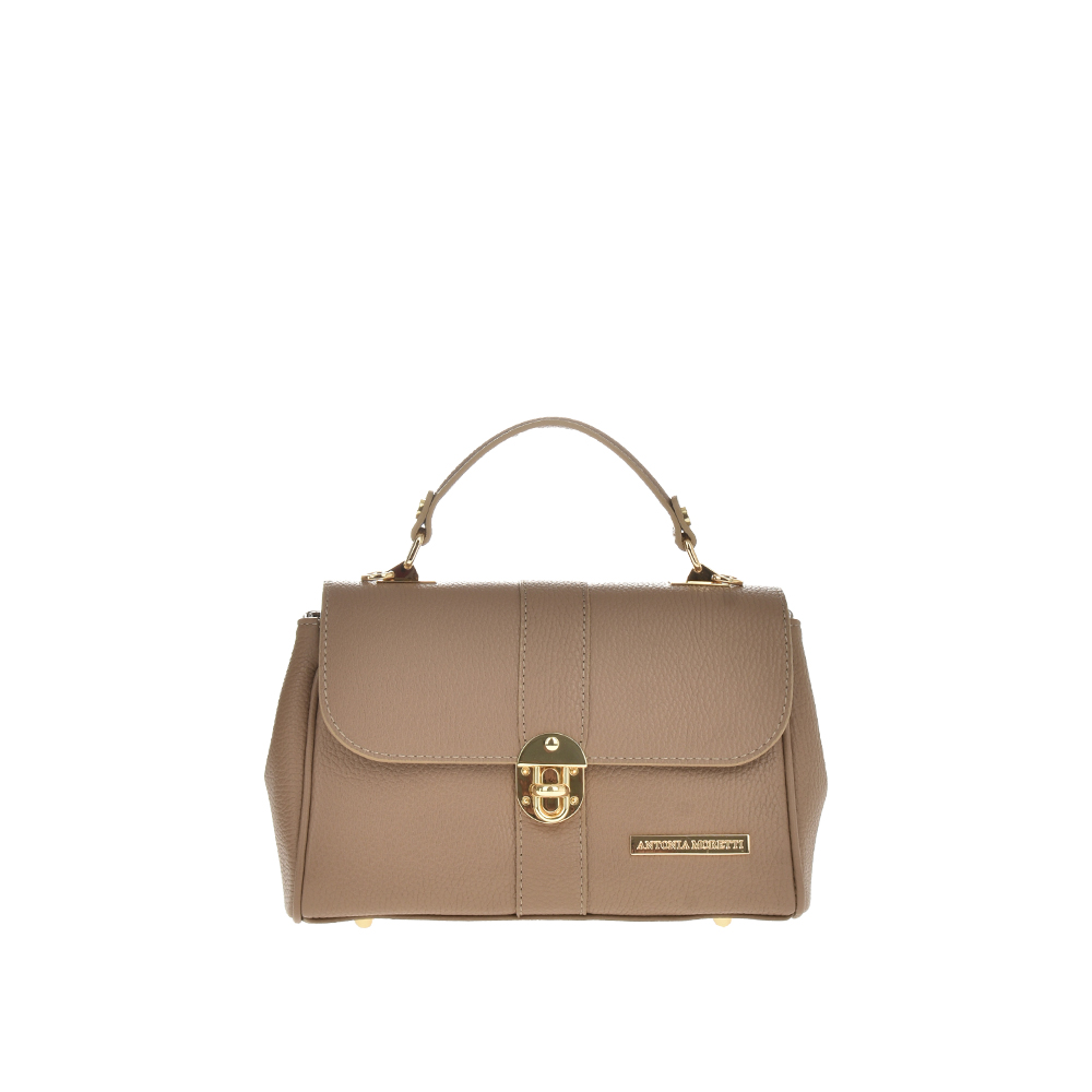 Geanta de mana din piele naturala Antonia Moretti AM1120, Grej, #1, Bagsy