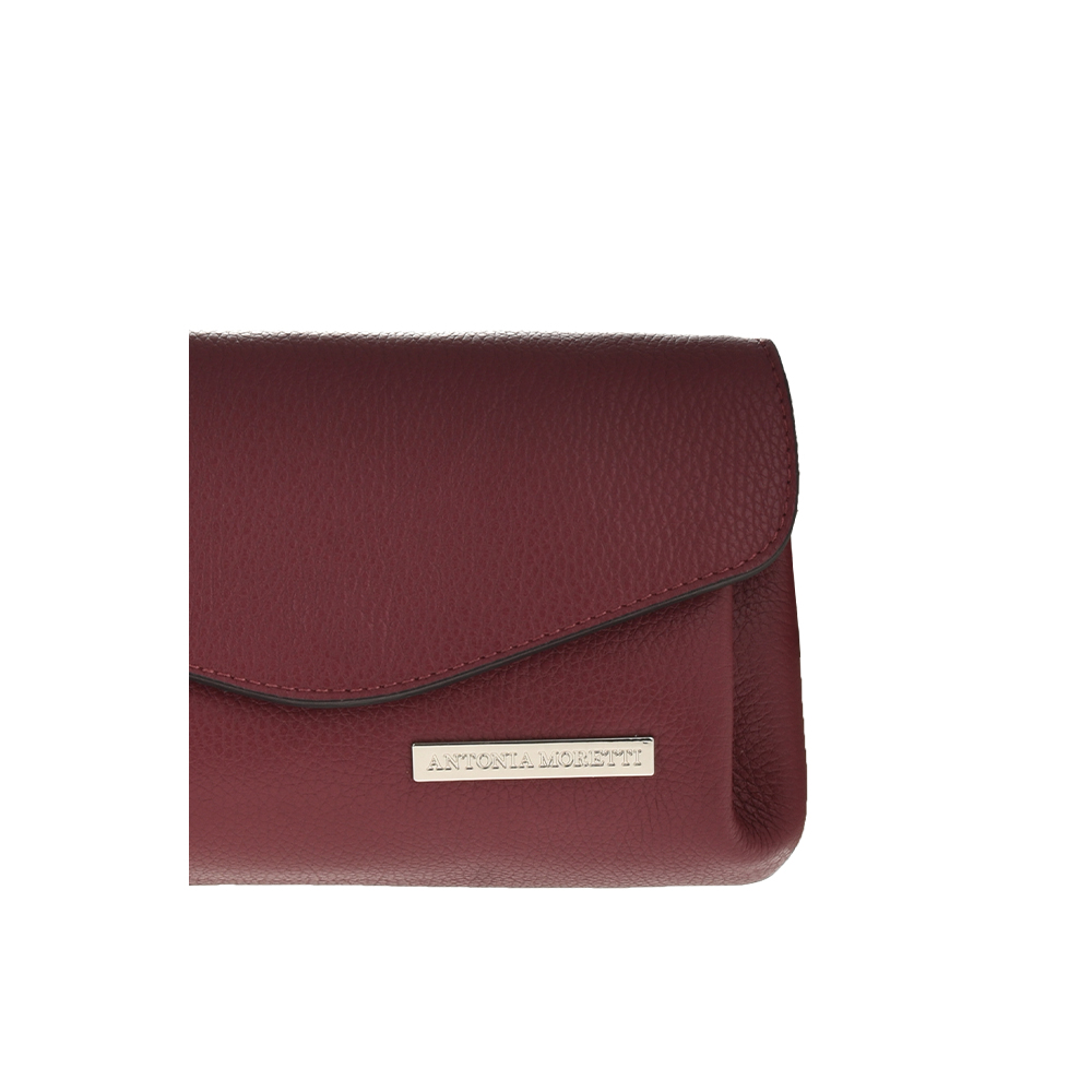 Geanta de umar din piele  naturala Antonia Moretti AM1125, Visiniu, #5, Bagsy