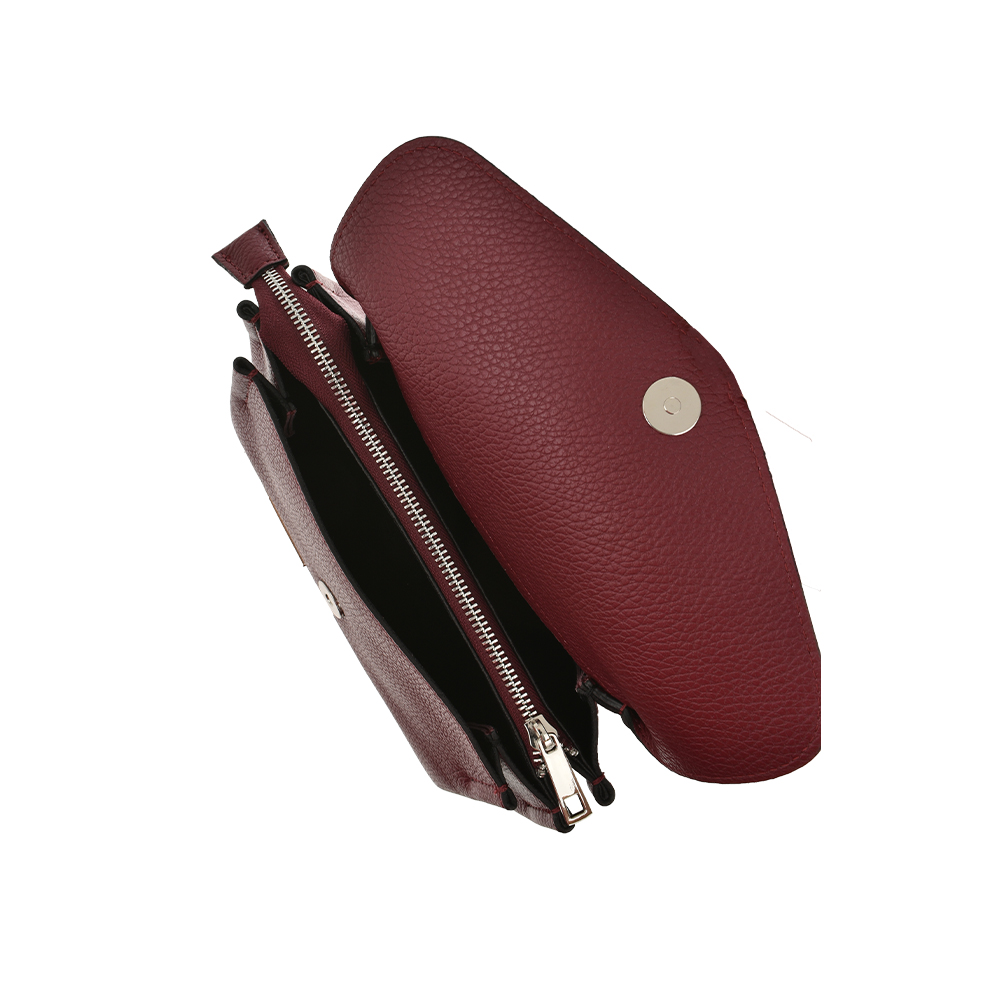 Geanta de umar din piele  naturala Antonia Moretti AM1125, Visiniu, #4, Bagsy