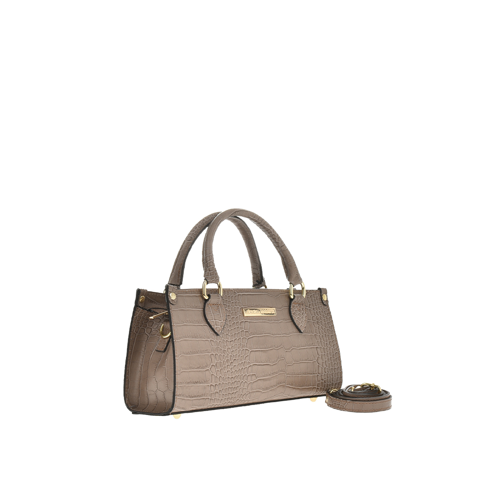 Geanta de mana din piele naturala Antonia Moretti AM1128, Grej, #2, Bagsy