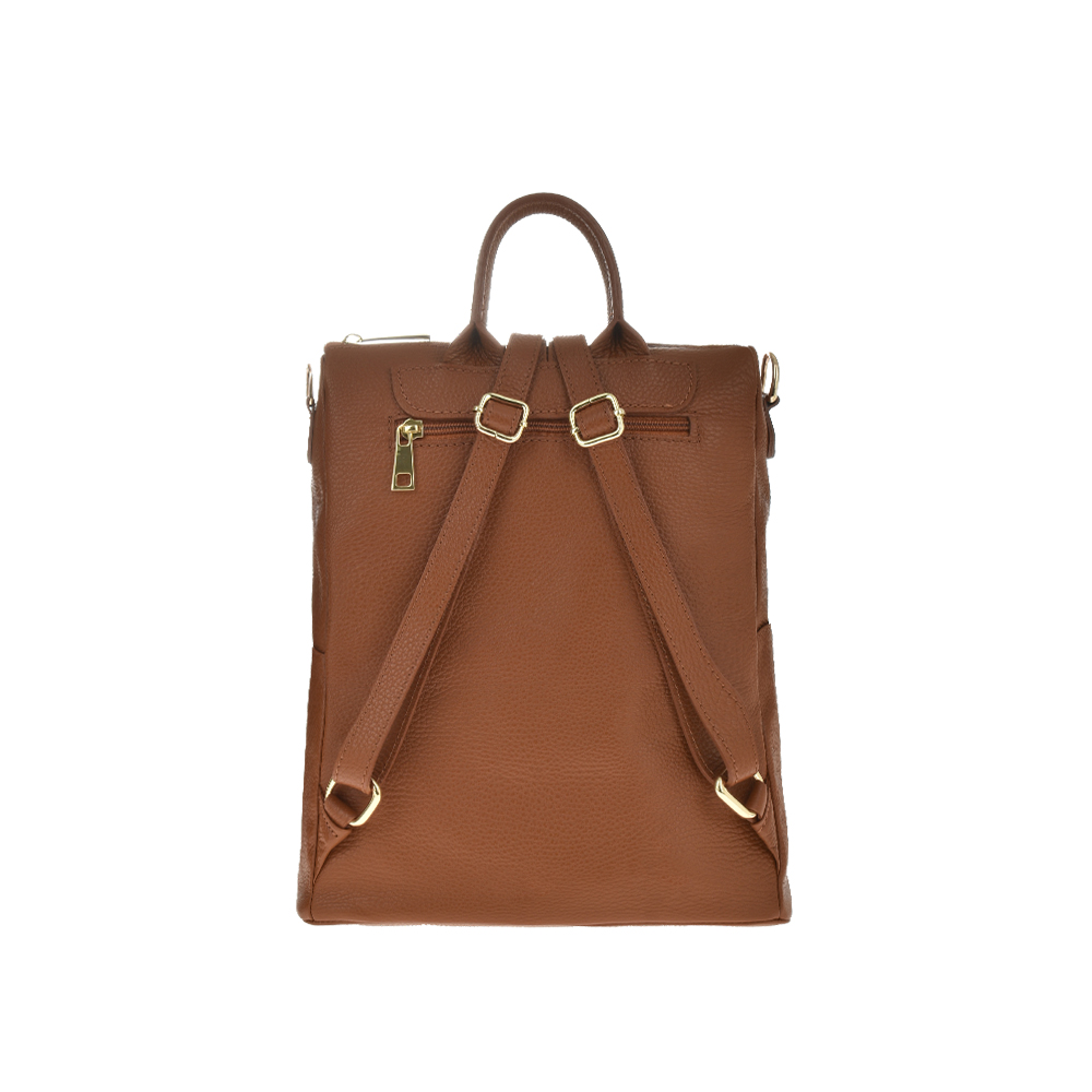Rucsac din piele natuarala Antonia Moretti AM1131, Cognac, #3, Bagsy